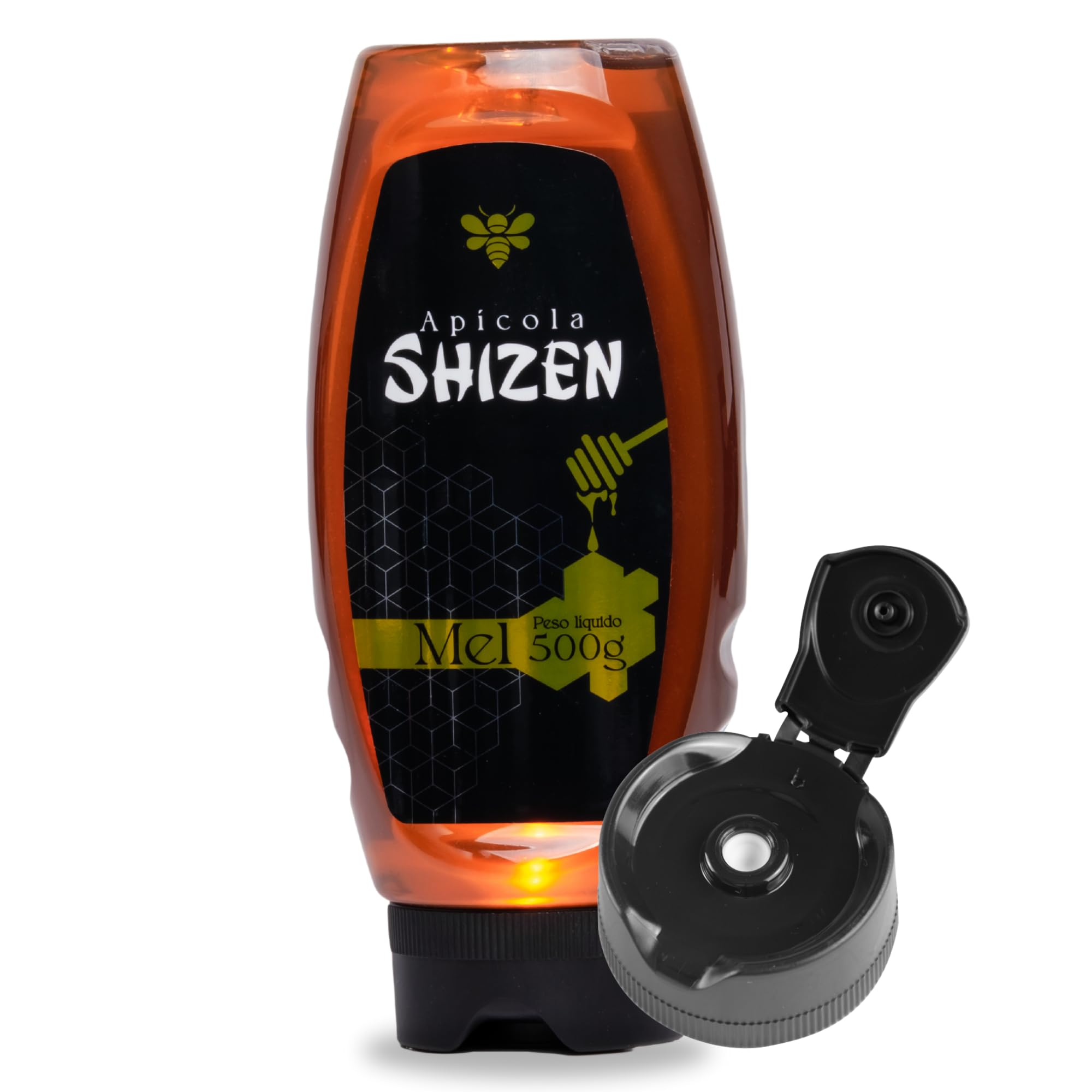Mel Puro Apícola Shizen 510g, Florada Silvestre, Embalagem com